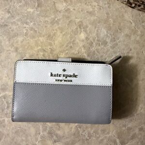 Kate Spade Two-Tone Wallet in Gray and White